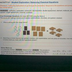 Gizmos student exploration balancing chemical equations